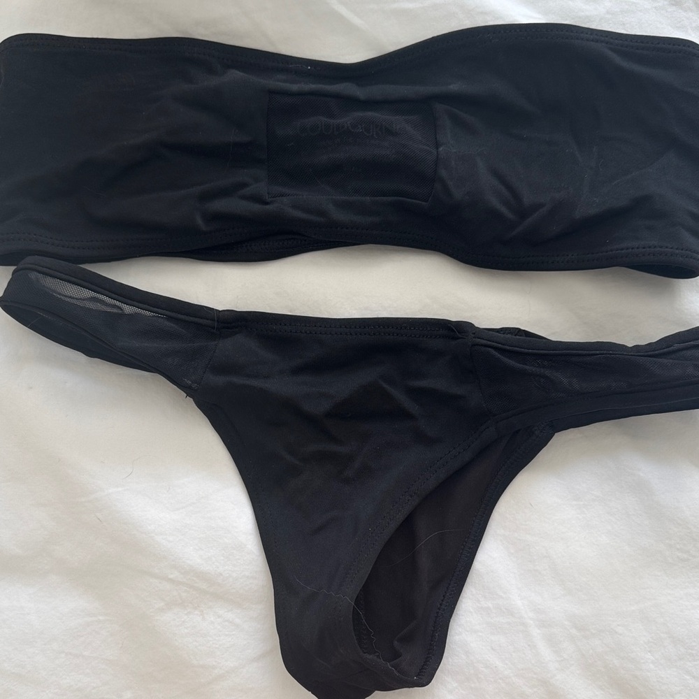Black Strapless Bikini Set Coulbourne